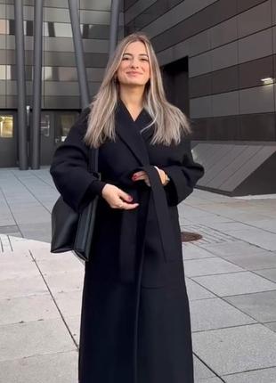 Дуже класне чорне вовняне пальто халат zara