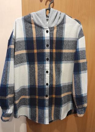 Рубашка женская синяя с желтым и белым и-6402. размеры:xl,2xl,3xl,4xl