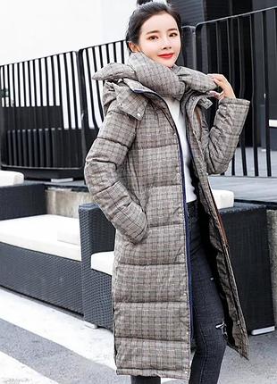 Пуховик в клетку