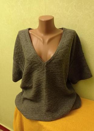 Жилетка оверсайз серая теплая