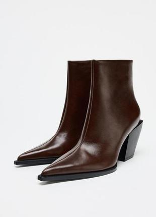 Шкіряні бордові черевики жіночі zara new