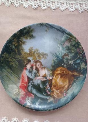 Настенная декоративная тарелка чехии пара влюбленных