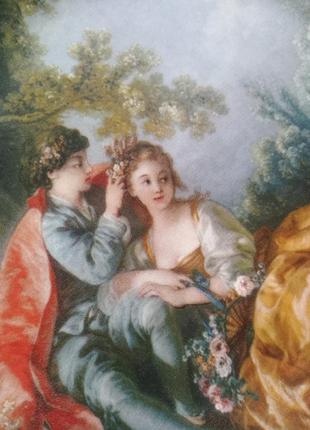 Настенная декоративная тарелка чехии пара влюбленных