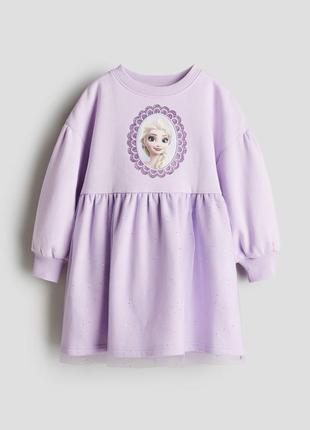 2-4/8-10 лет h&m новое фирменное натуральное теплое платье свитшот девочке frozen эльза