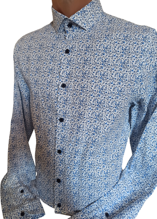 Приталенная рубашка с длинными рукавами, рубашка angelo litrico