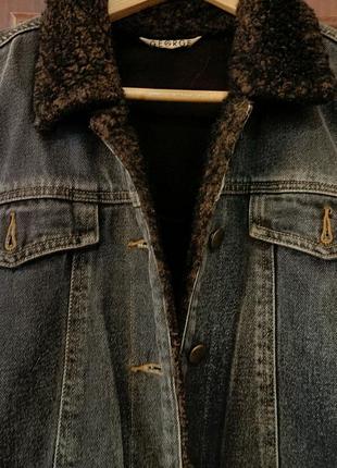 Утепленная джинсовая куртка george с воротником из эко-меха