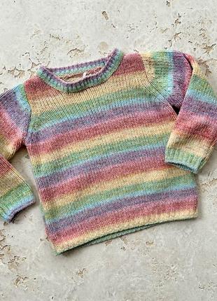 Мягкий джемпер в полоску на девочку 1,5-2 года