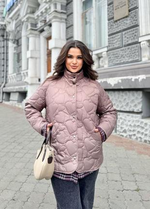 Женская стеганая куртка сердечками 4 цвета6 фото