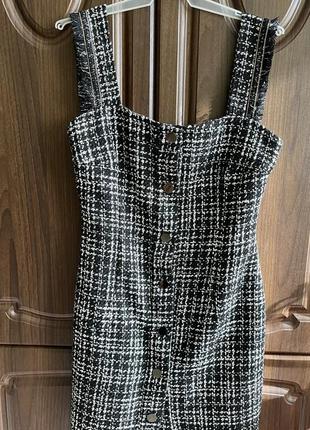 Женский твидовый сарафан на кнопках