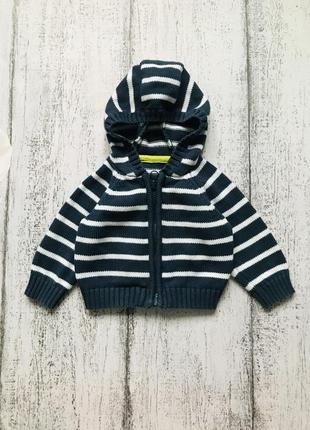 Крутая кофта свитер с капюшоном на молнии mothercare 0-3мес