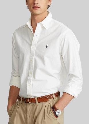 Белая рубашка polo ralph lauren blake 100% cotton
