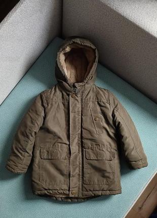 Детская теплая куртка, для мальчика, зимняя куртка, 4-5 лет, рост 110 см.