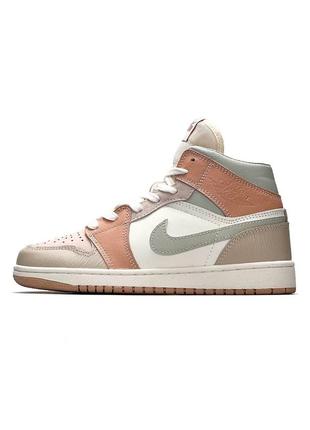 Жіночі високі шкіряні кросівки nike air jordan 1 🆕 кросівки найк джордан