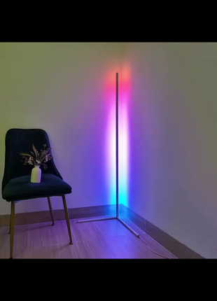 Угловая лампа напольная торшер rgb, светодиодная led лампа, неоновая лед лампа с пультом