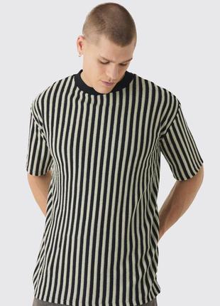 Футболка boohoo oversized textured stripe