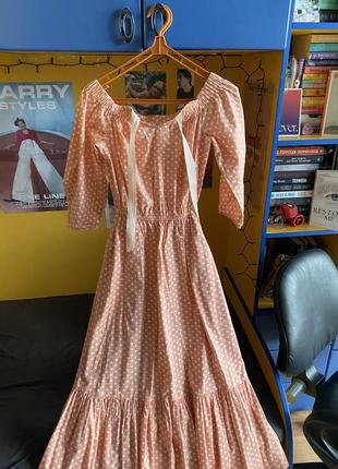 Розовое длинное платье andre tan