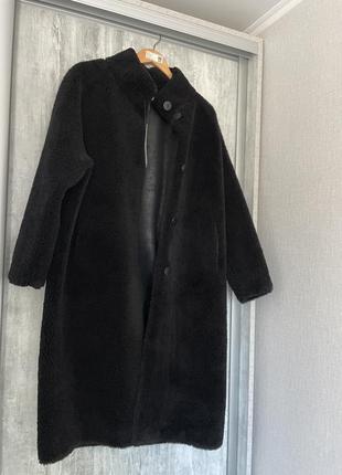 Длинное пальто из искусственной овчины zara