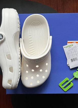 Шлепанцы crocs classic clog 10001-100 white новые