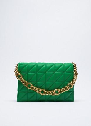 Zara сумка сумочка женская клатч зеленая зара