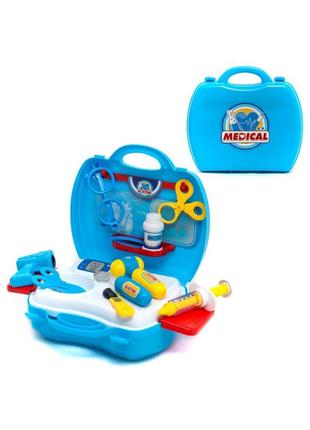 Игровой набор доктор happy doctor (синий) чемодан на колесах.о+