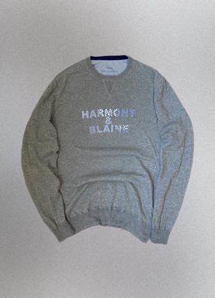 Бавовняний базовий сірий якісний светр кофта harmont&blaine