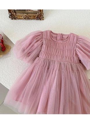 Пишна фатинова рожева сукня плаття на випускний