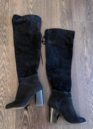Замшевые ботфорты