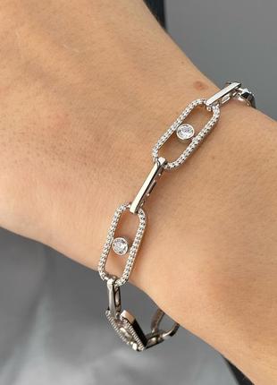 Оплата 100%🇺🇦браслет серебро 925 проби + родиной и цирконии камешки