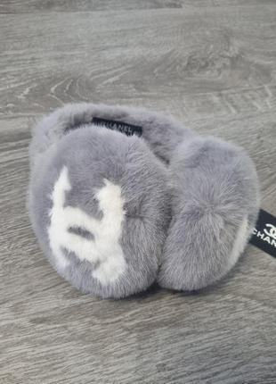Меховые наушники повязка на голову в стиле chanel Pochette-ceinture меховое наушники шаннель7 фото