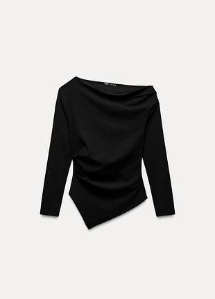 Асимметричный фактурный лонг кофта блуза