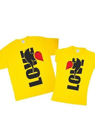 Фп005896 парні футболки з принтом "love. крила" push it