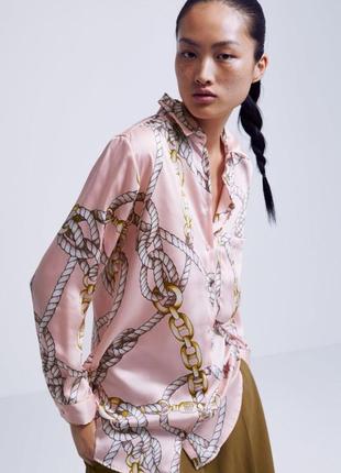 Zara блуза рубашка цепые s