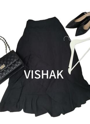 Распродажа!!️ черная юбка миди рюши