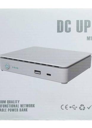 Источник бесперебойного питания powerbank m1550 ups mini dc 15600mah pd 20w type-c для роутеров, видеокамер, модемов, white