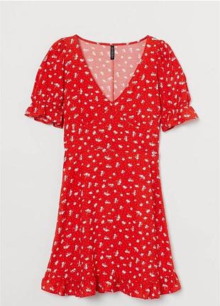 Стильное, платье, платье, мини, натуральное, в цветы