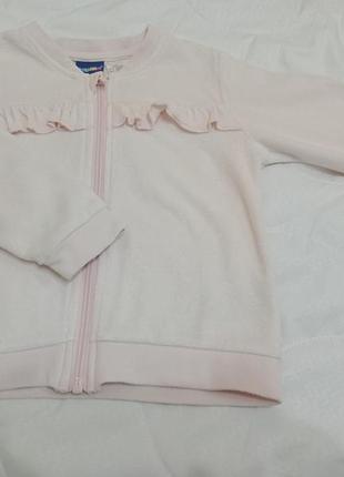 Дитяча ніжно-рожева велюрова кофточка