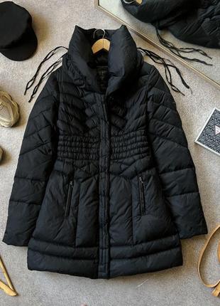 Пуховик удлиненный guess гесс оригинал черная куртка пух перо