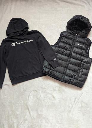 Теплая жилетка champion+худий в подарок