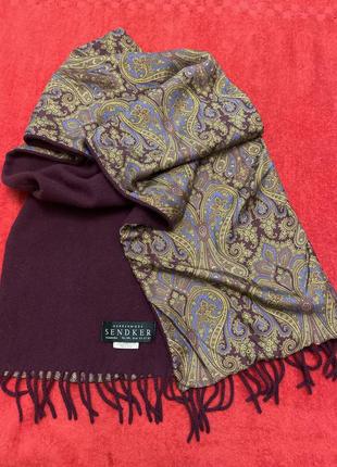 Роскошный двойной шарф натуральная шерсть шелк