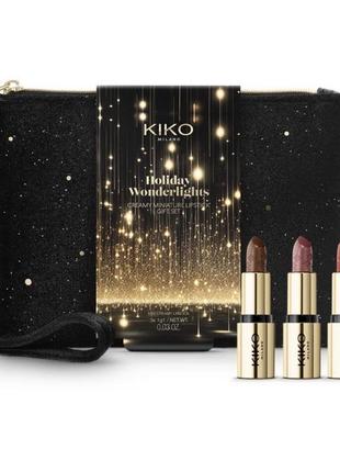 Набір kiko milano holiday wonderlights( помади + косметичка)