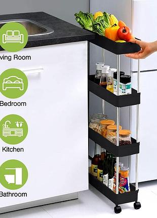 Складна полиця для ванної кімнати або кухні на колесиках