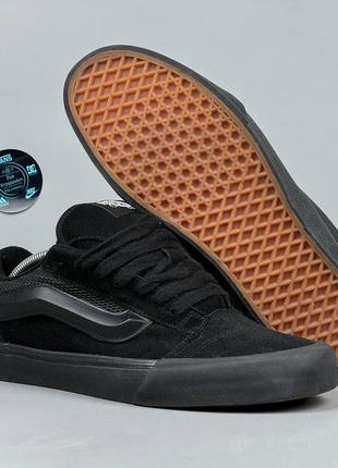 Кеди vans knu skool full black ванс скейт шузи кеды кроссовки кну скул