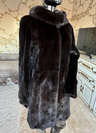 Норкова шуба норка з капюшоном