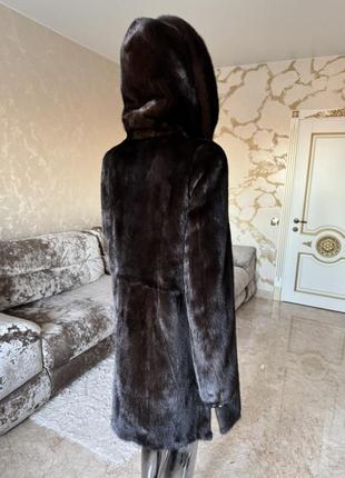 Норкова шуба норка з капюшоном