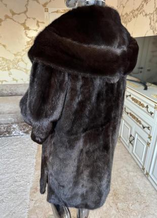 Норкова шуба норка з капюшоном