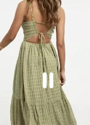 Сукня хакі максі на бретельках asos р.163 фото