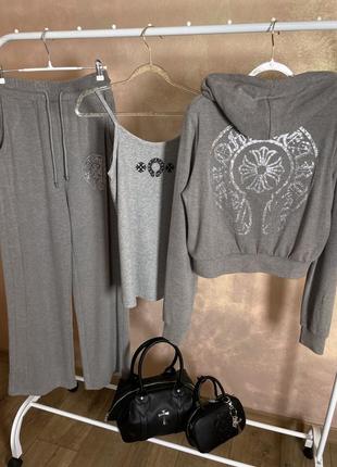 Костюм 3 chrome hearts 🩶100% бавовна преміум якості