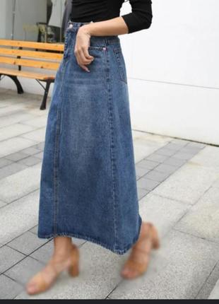 Джинсова спідниця максі 18р