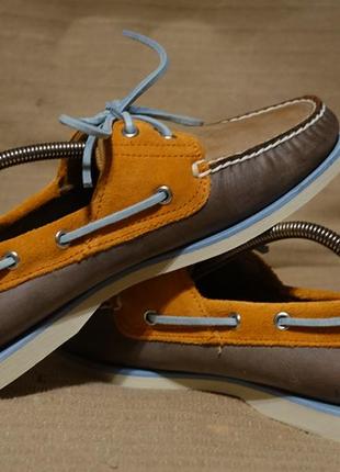 Комбіновані шкіряні фірмові топсайдери timberland ша 7 1/2 р. (26 см.)