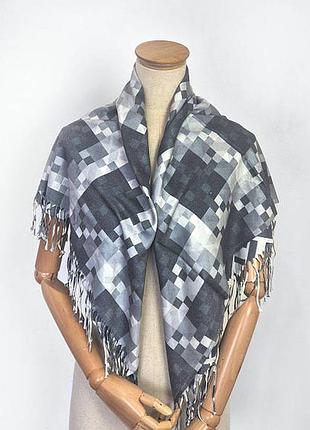 Платок кашемировый двусторонний стильный бренд масело серый/графит4 фото
